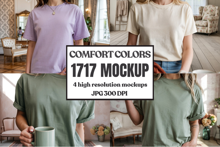Comfort Colors 1717 Yellow T-Shirt Mockup