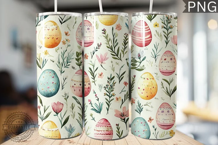 Spring Easter Tumbler Wrap - High Quality 300 Dpi