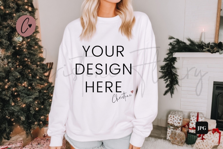 White Christmas Sweatshirt Mockup