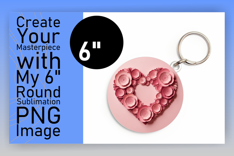 Elegant Keychain Circle PNG Artwork , Flowers Heart