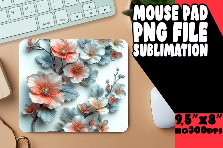 Stylish Colorful Floral Design Pad: Sublimation Delight