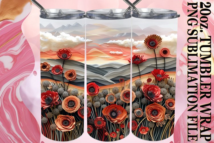 Fresh Dreamy Flower 3D 20oz Sublimation example image 1
