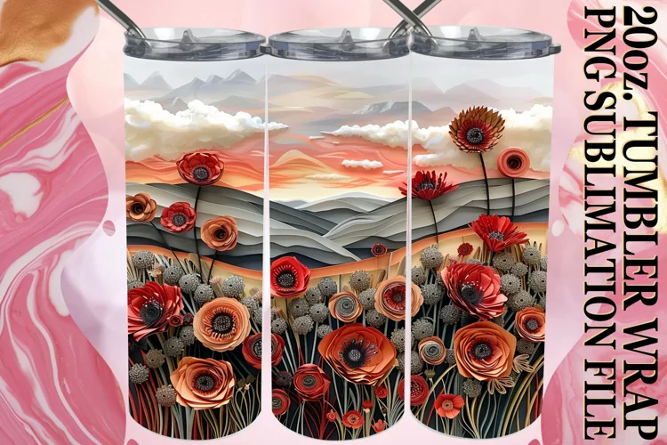 Fresh Dreamy Flower 3D 20oz Sublimation