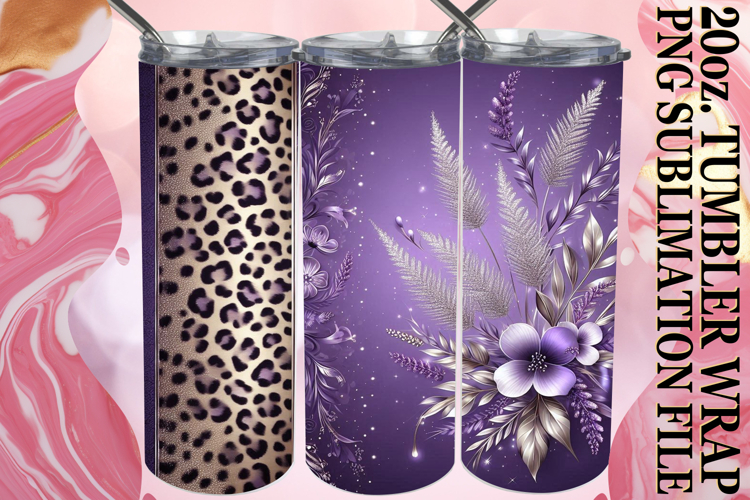 Cozy Sunsets 20oz tumbler wrap, Leopard Prints