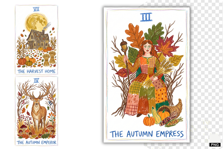Autumn Tarot Cards PNG