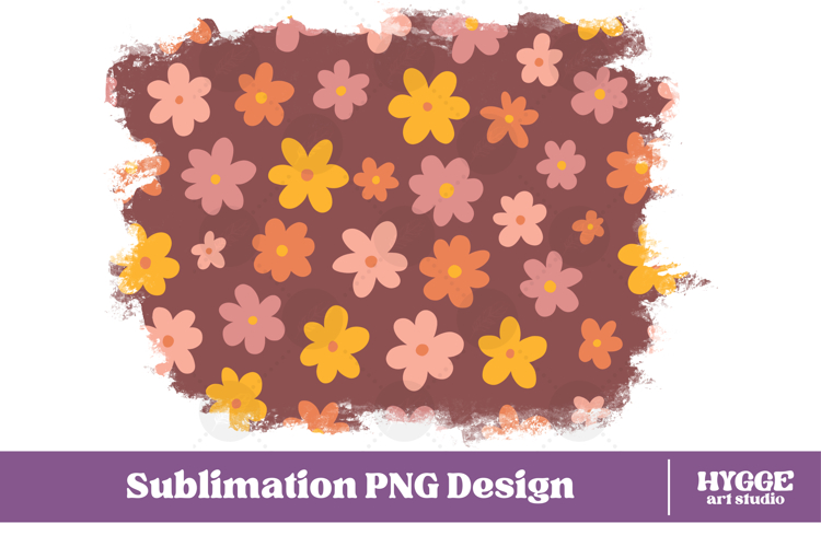 Retro Flowers Background Png Floral Paper Sublimation Splash