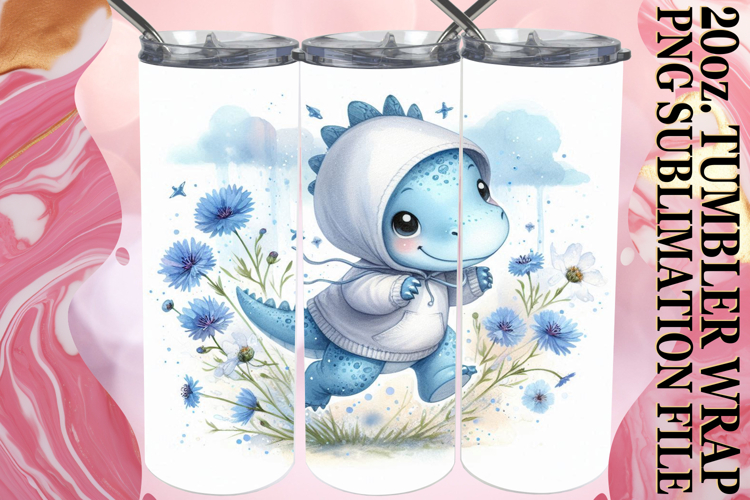 PRESENT OF HARMONY 20oz TUMBLER WRAP, Cute Dino