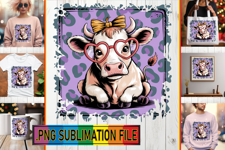 Stylish PNG TSHIRT Designs, Cute Cow