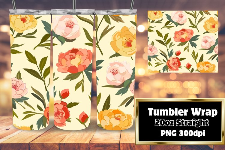 Spring Pastel Boho Garden Delight Tumbler Wrap