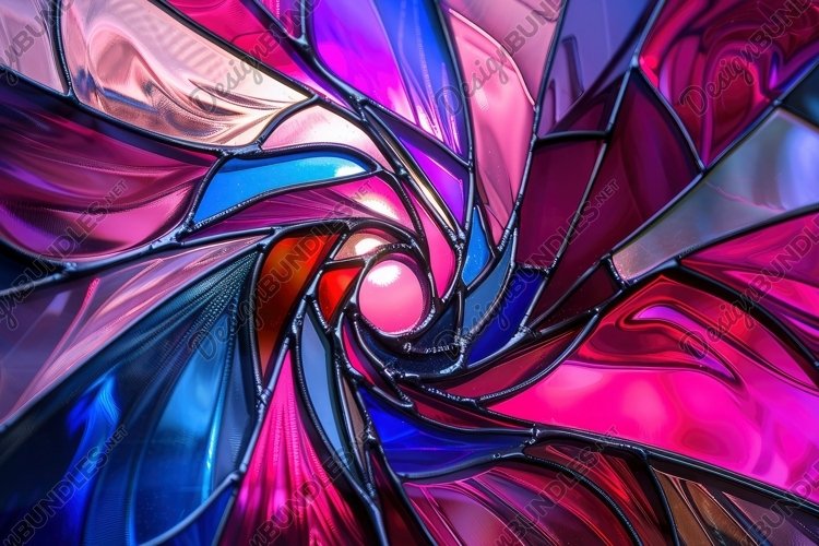 Stained Glass Twisting Background Wallpaper