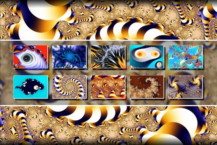 10x Mathematical Art - Abstract fractal backgrounds