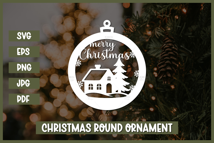 Round Christmas Ornament Svg Image 2