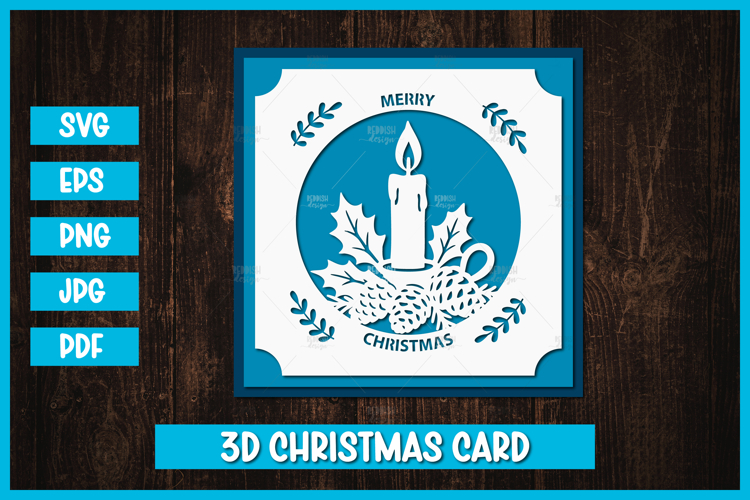 Christmas Greeting Paper Cut Card I Christmas Card SVG