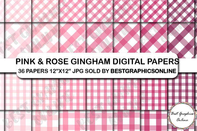36 Pink & Rose Digital Background Papers