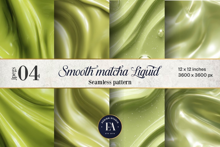 Matcha Liquid Marble, Green Abstract Swirl Digital Paper