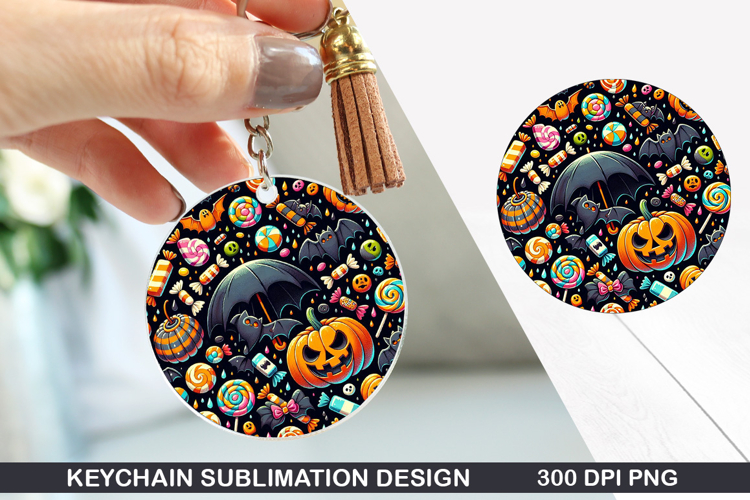 Halloween Keychain Sublimation - Halloween Keychain PNG