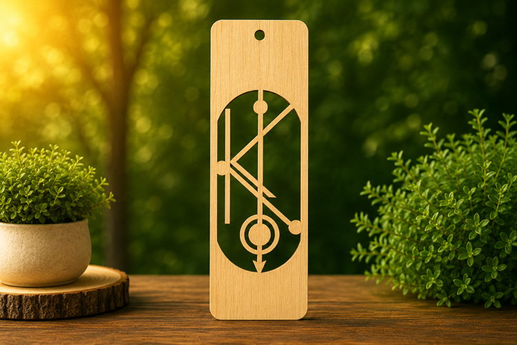Personalized Letter K Wooden Bookmark with Minimalist example image 1