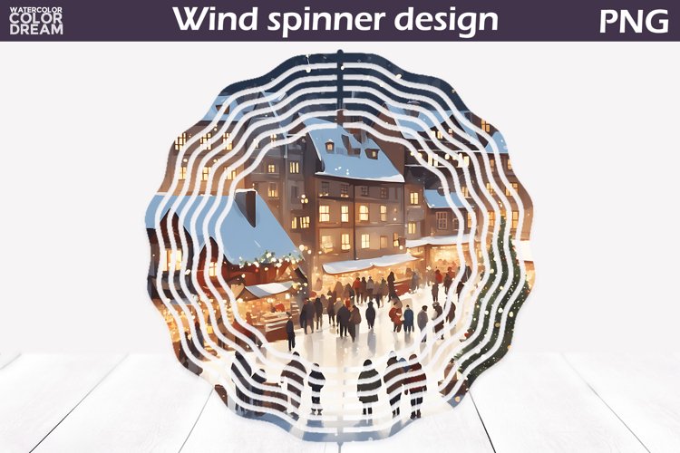 Christmas Wind Spinner Sublimation| Winter Wind Spinner example image 1