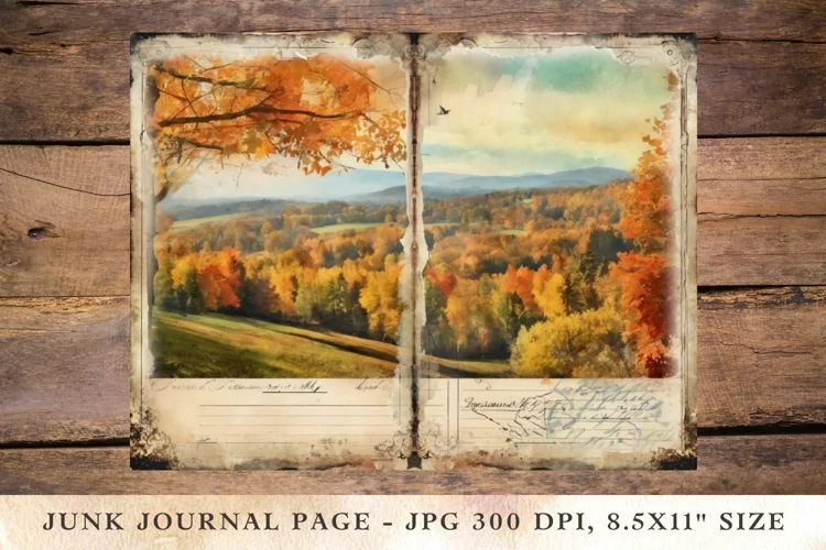 Printable Junk Journal Pages fall autumn 9