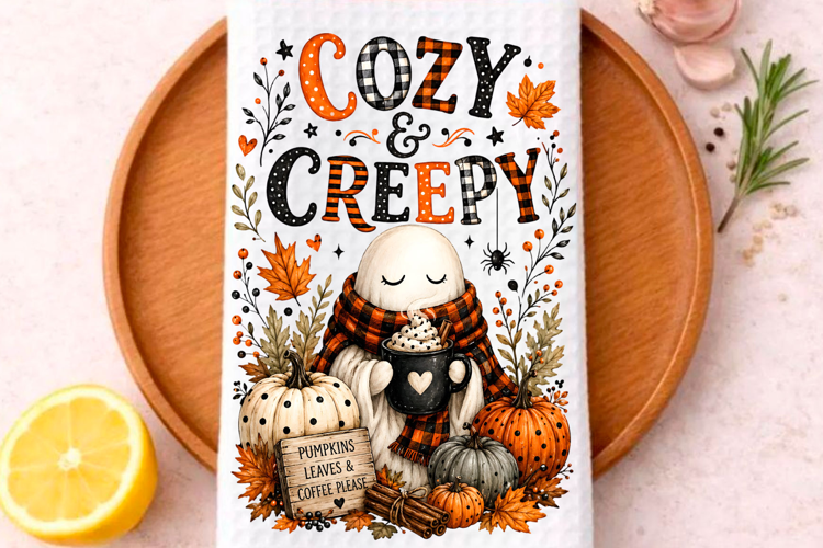 Halloween Kitchen Towel PNG, Funny Halloween PNG,