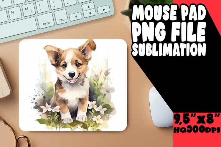 Springtime Puppy Sublimation Design