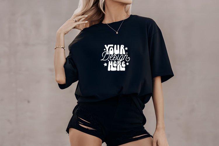 Black Tshirt Mockup Image 10