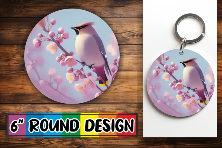 Unique Circle Keychain Magic PNG, Birds