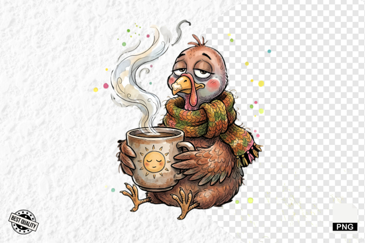 Whimsical Farm Animals Drink Coffee Clipart