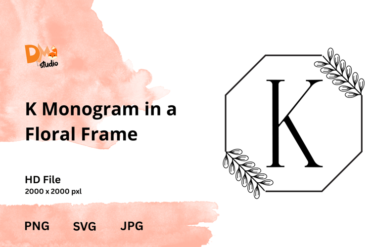 Monogram in a Floral Frame