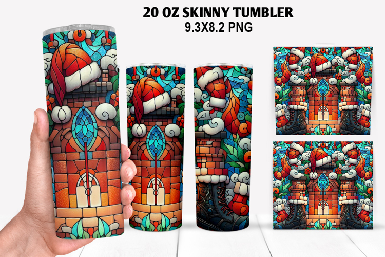Christmas Skinny Tumbler 20oz Wrap Design, Christmas Tumbler