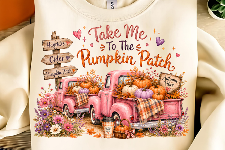 Take Me To The Pumpkin Patch PNG, Fall Autumn Sublimation
