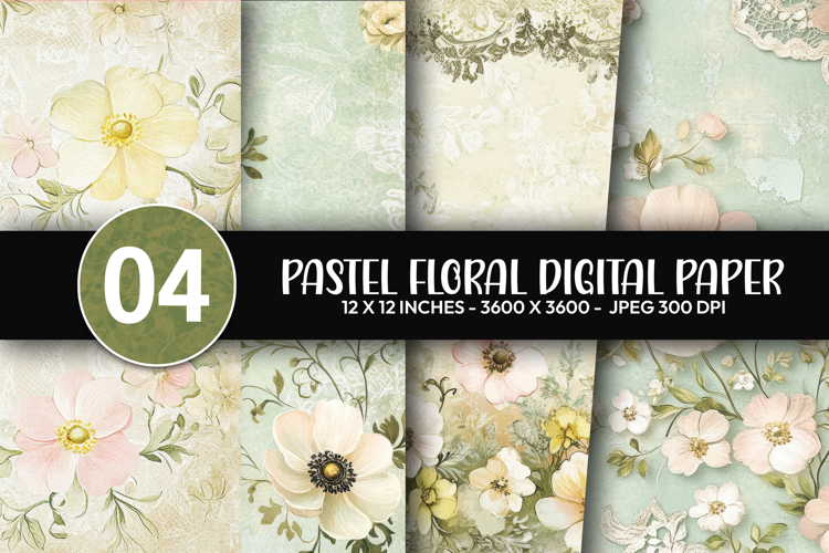 Pastel Floral Digital Paper