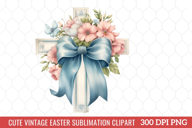 Cute Vintage Easter Sublimation Clipart example image 1