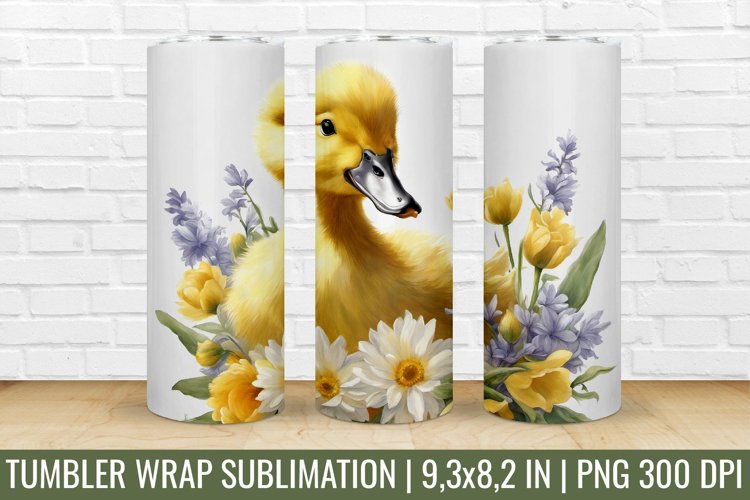 Spring Duck Tumbler Wrap | Easter Tumbler Sublimation Design