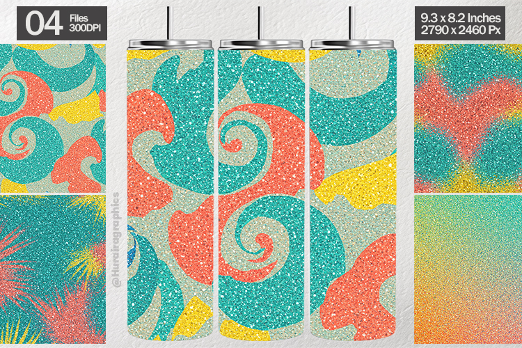 Retro Swirl Glitter Tumbler Wrap| Tumbler Sublimatio