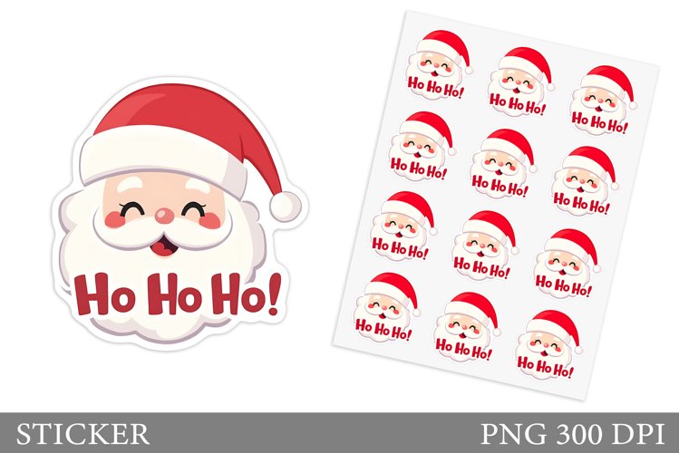 Santa Claus Sticker Design. Christmas Sticker Printable