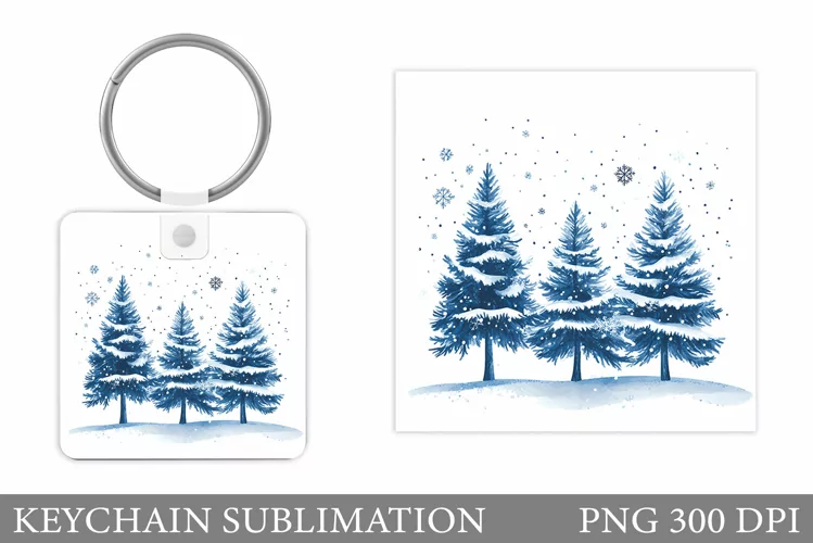 Christmas Tree Keychain. Christmas Keychain Sublimation
