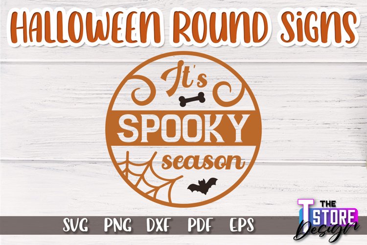 Halloween Round Signs SVG Design|Halloween Signs Quotes SVG example image 1