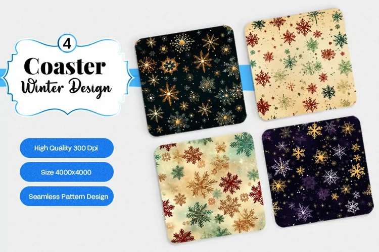 Square Coaster winter snow Sublimation