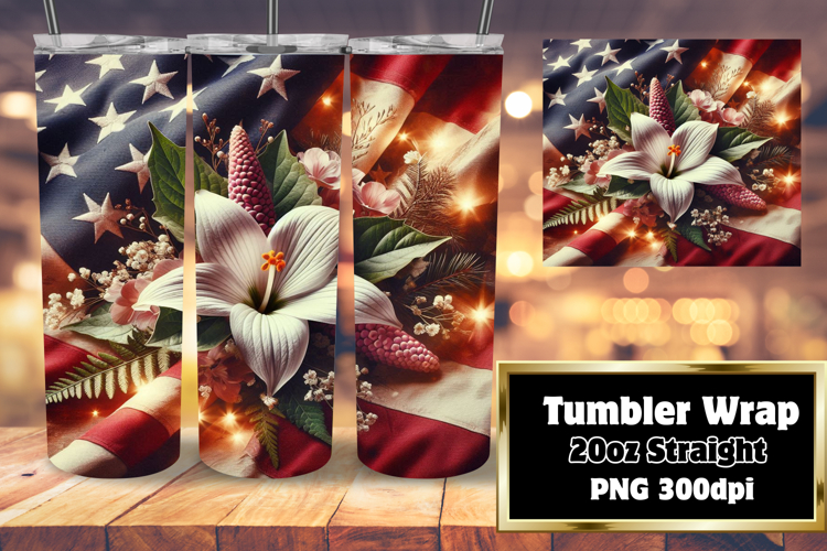 VIBRANT Sublimation Tumbler Design , USA Flag