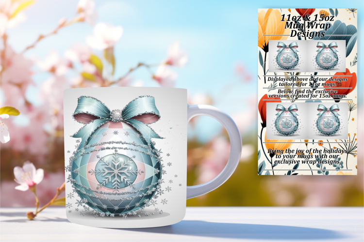 Chic 11oz Mug Wrap Png Design , Easter Egg