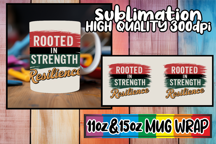 Whimsical views 11oz 15oz sublimation wrap, Juneteenth