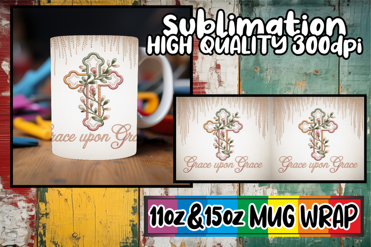 Simply stunning sublimation 11oz 15oz mug wrap, Christian