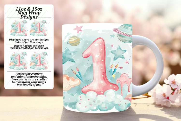 Celestial Beauty: Sublimation Mug Wrap Art 11oz/15oz