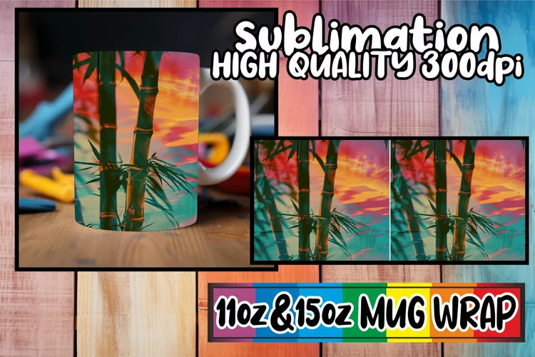Spring Blossom Bliss: Retro Mug Wrap Sublimation