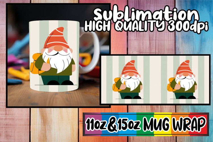 Pure bliss 11oz 15oz mug wrap, Gnomes example image 1