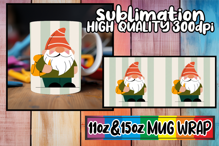 Pure bliss 11oz 15oz mug wrap, Gnomes