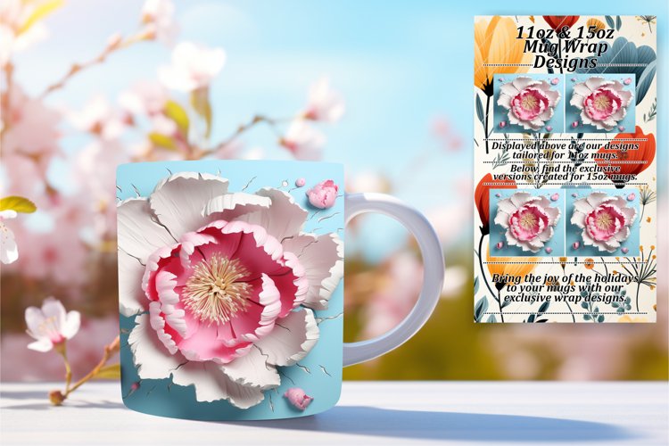 Spring Awakening: 3D Floral Wall Mug example image 1