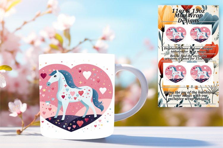 Vibrant Unicorn Glitter Mug Wrap Sublimation example image 1