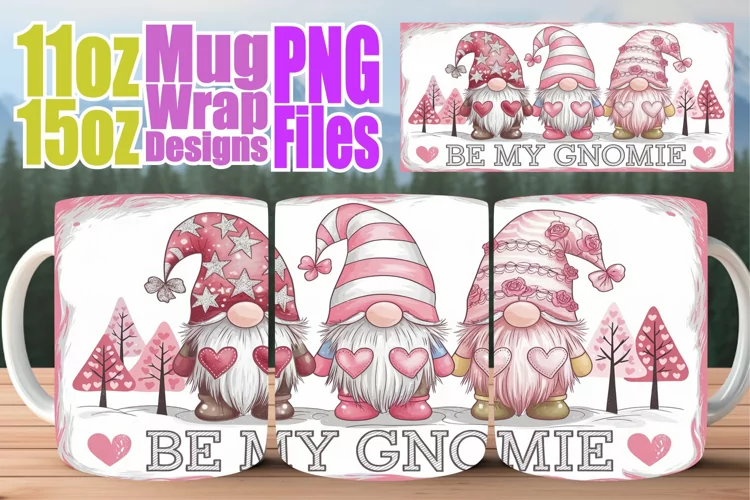 Blissful memories 11oz 15oz mug wrap, Love Gnome